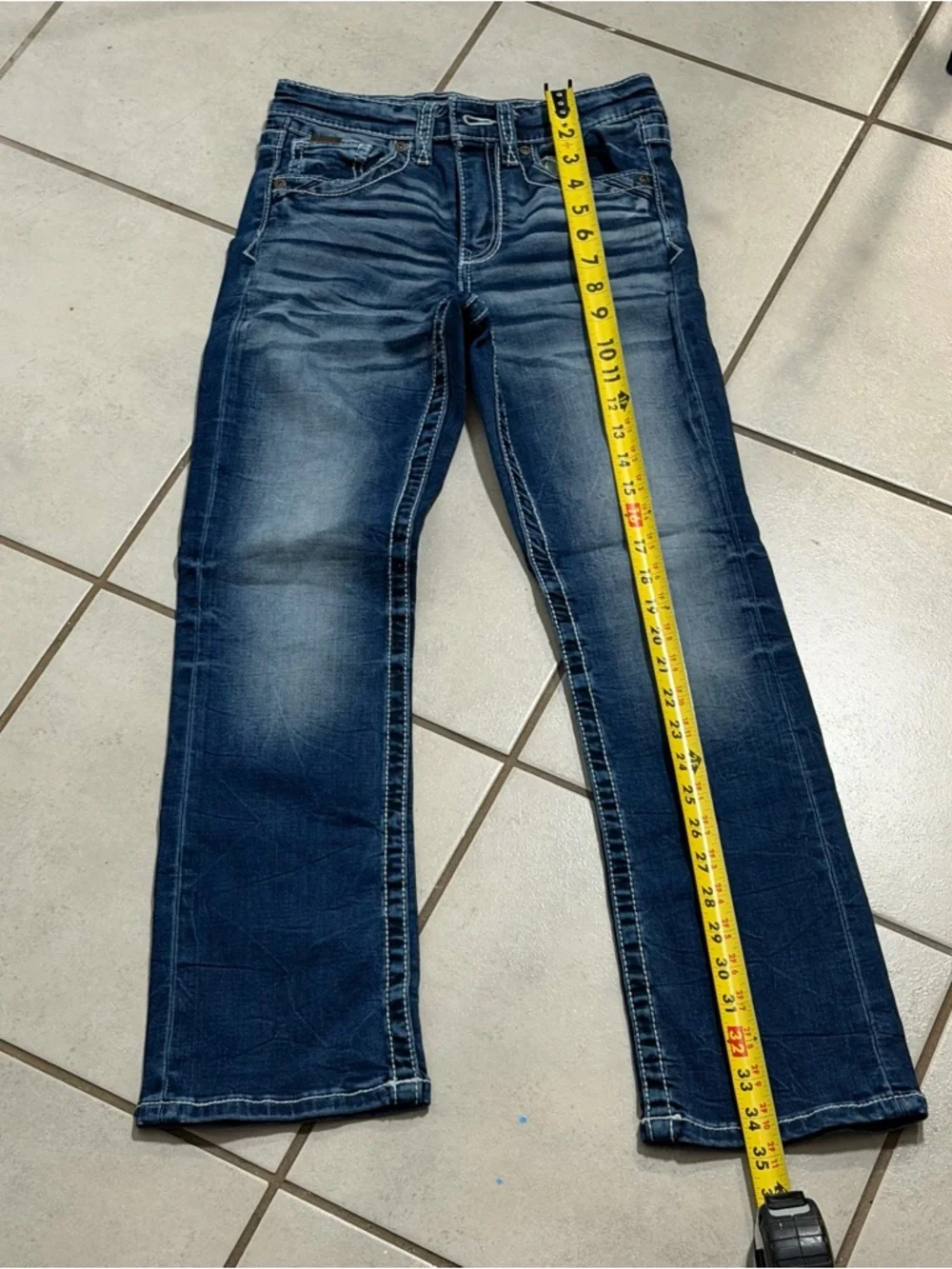 Buckle Black Kids Boys Fit No 109 Bootcut Jeans Dark Wash Contrast‎ Stitch 12R